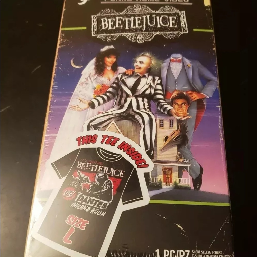 Funko home Video Beetlejuice Graphic Tee Shirt LG